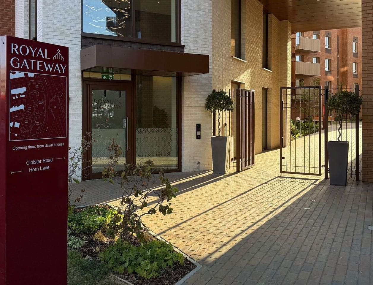 Building entrance on Horn Lane